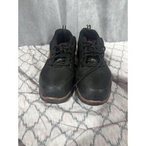 Skechers Womens 9 Work Sure Track Chiton Alloy Toe Work Shoe 108025-BKRG Black